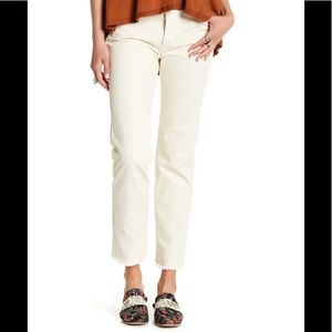Free People We The Free Cream Slim Boyfriend Jeans